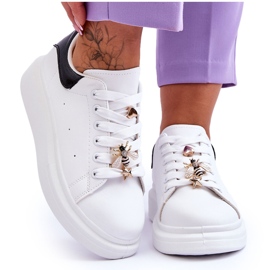 FG2 Women's Sports Shoes On A Massive Platform White And Black Chante