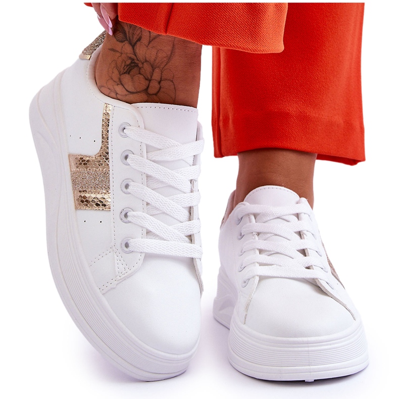 Diahna Women's Sneakers White and Gold
