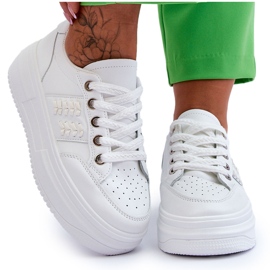 Fashionable Women's Platform Sneakers White Claribel
