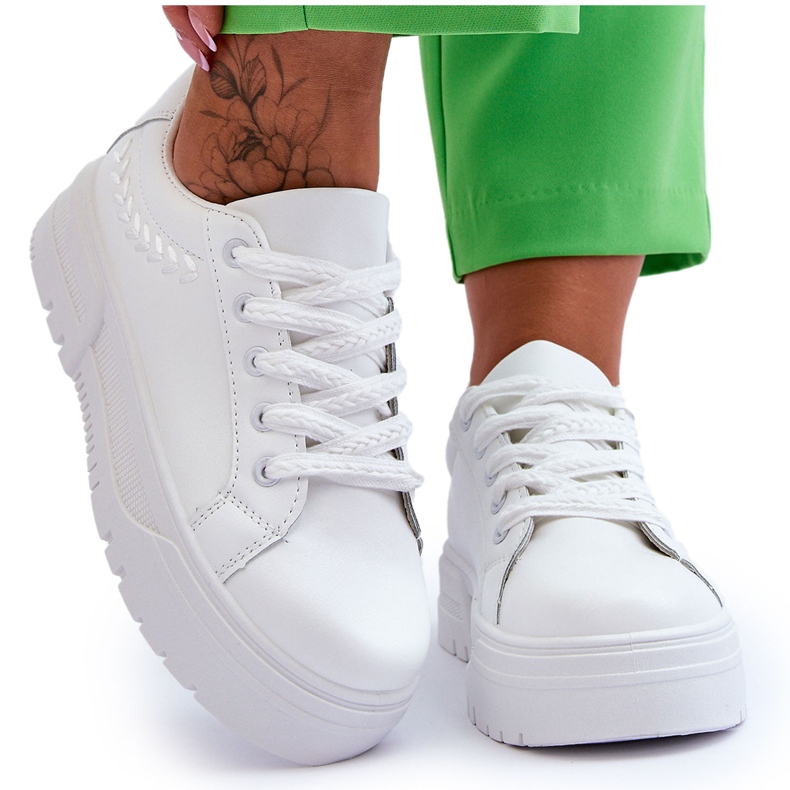 FG2 Comfortable Women's Platform Sports Shoes White Devan