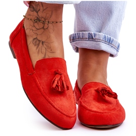 Suede Classic Loafers With Tassels Dark Orange Averil