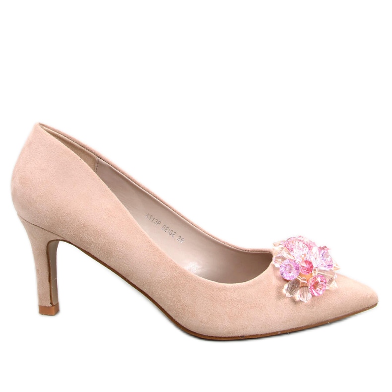 Seastar Breinne Beige studded suede heels