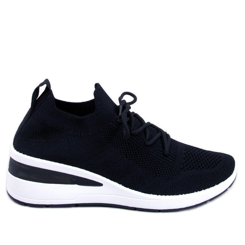 PA1 Croft Black hidden wedge trainers