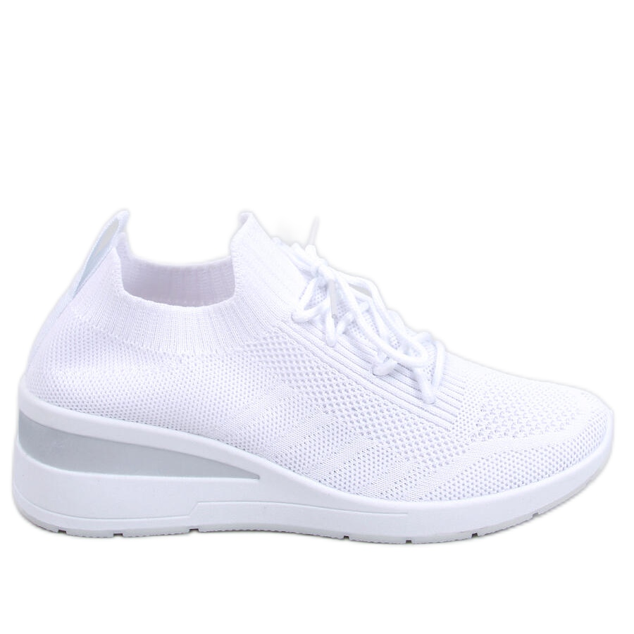 Hidden wedge top trainers white