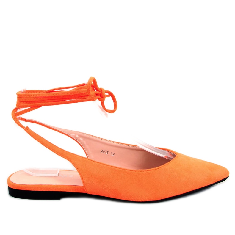 PA1 Dentoni Orange lace-up ballet flats