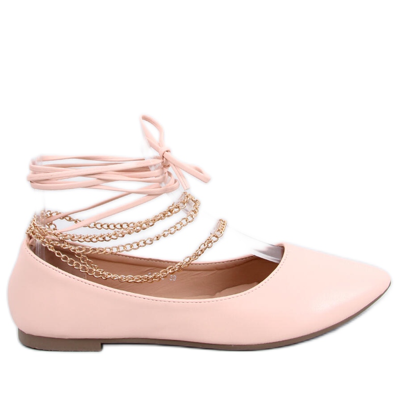 PA1 Junri Nude chain ballerinas pink