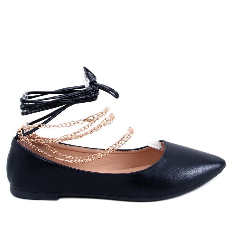 PA1 Junri Black Chain Ballerinas PA1 Junri Black Chain Ballerinas