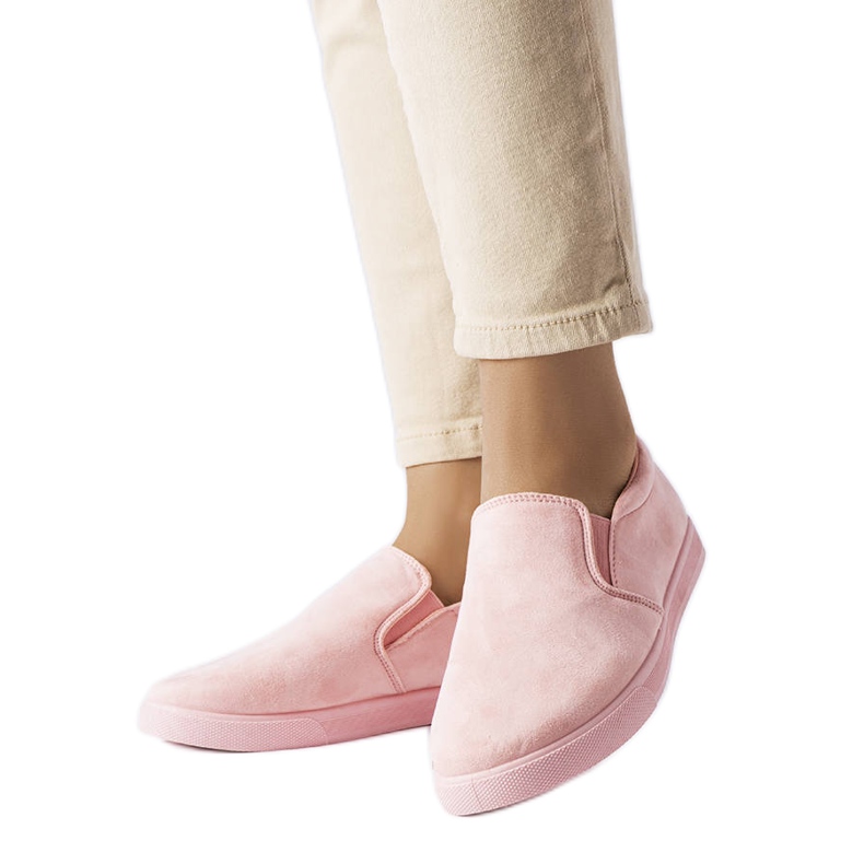 Pink eco-suede sneakers from Leroy Pink eco-suede sneakers from Leroy