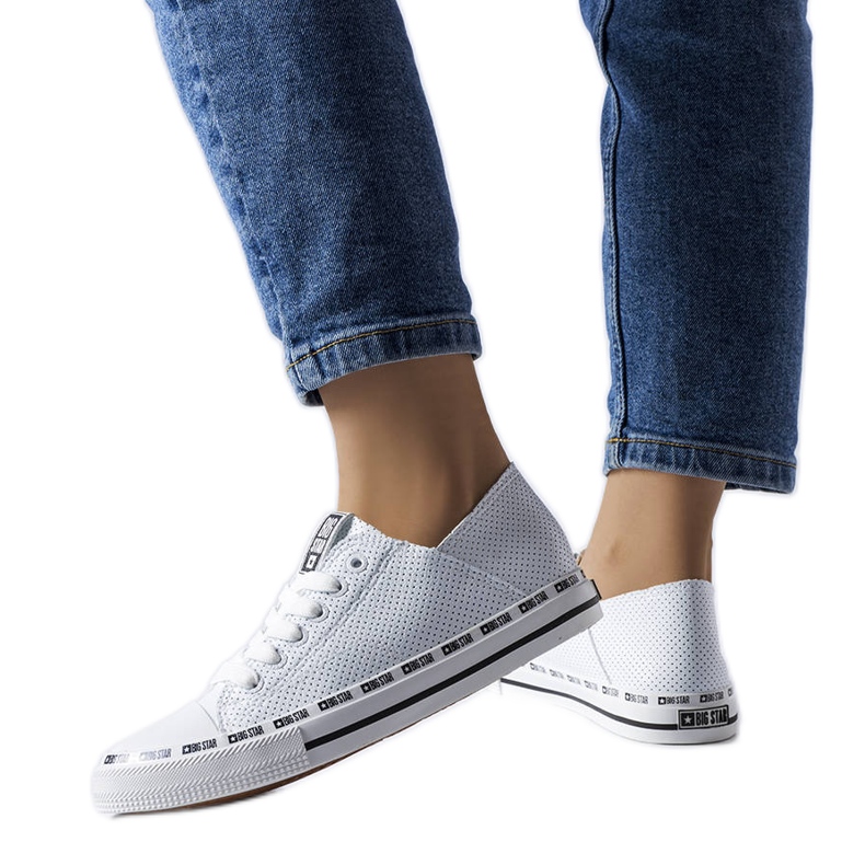 White openwork sneakers Big Star FF274024