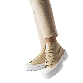 Beige sneakers from Big Star LL274160