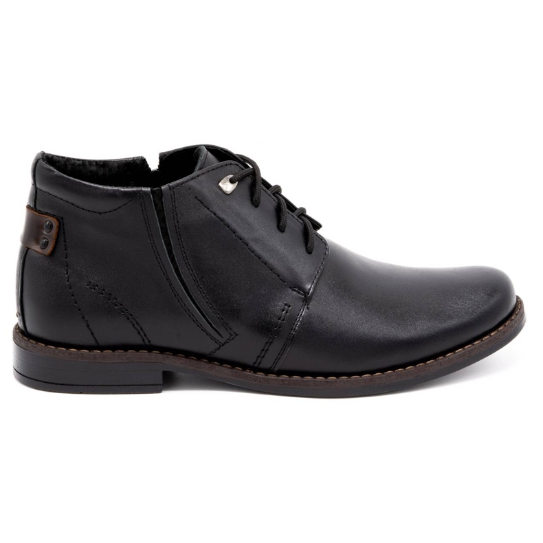 Olivier Men's winter leather boots 336LU black