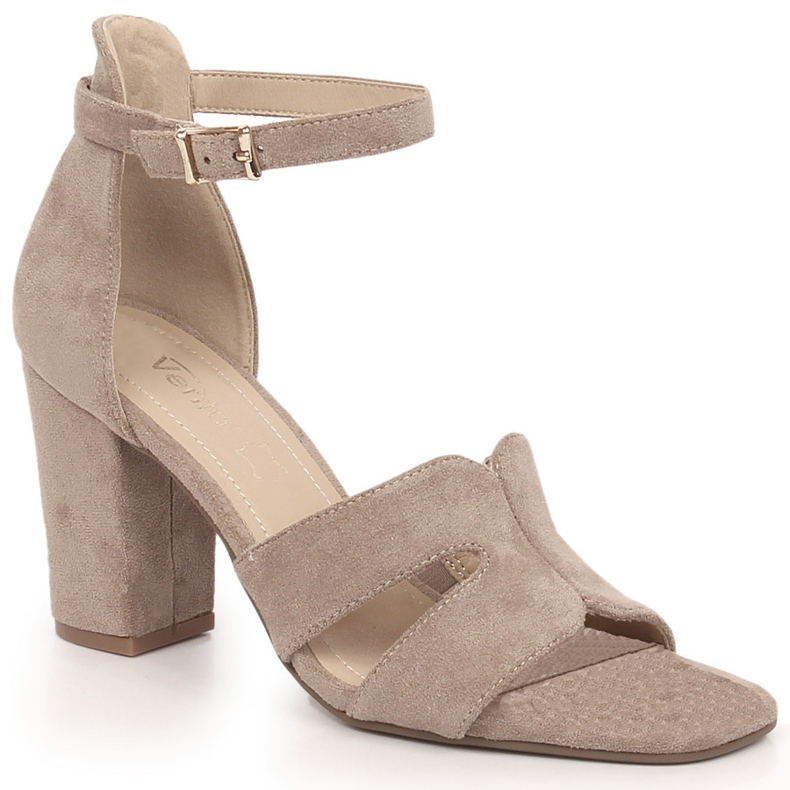 Women's beige suede sandals on the post eVento 4616