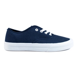 Classic lace-up sneakers for women Shelovet navy blue Classic lace-up sneakers for women Shelovet navy blue
