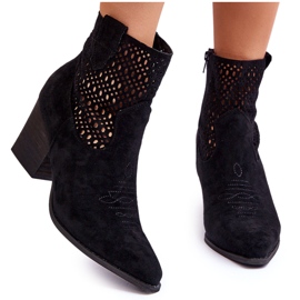 Women's Suede Cowboy Boots On Heel Black Norvella Women's Suede Cowboy Boots On Heel Black Norvella