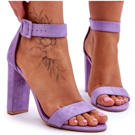 Suede Sandals With Purple Jacqueline Heels