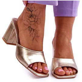 Women's Leather Classic Slippers Gold Loara golden Women's Leather Classic Slippers Gold Loara golden