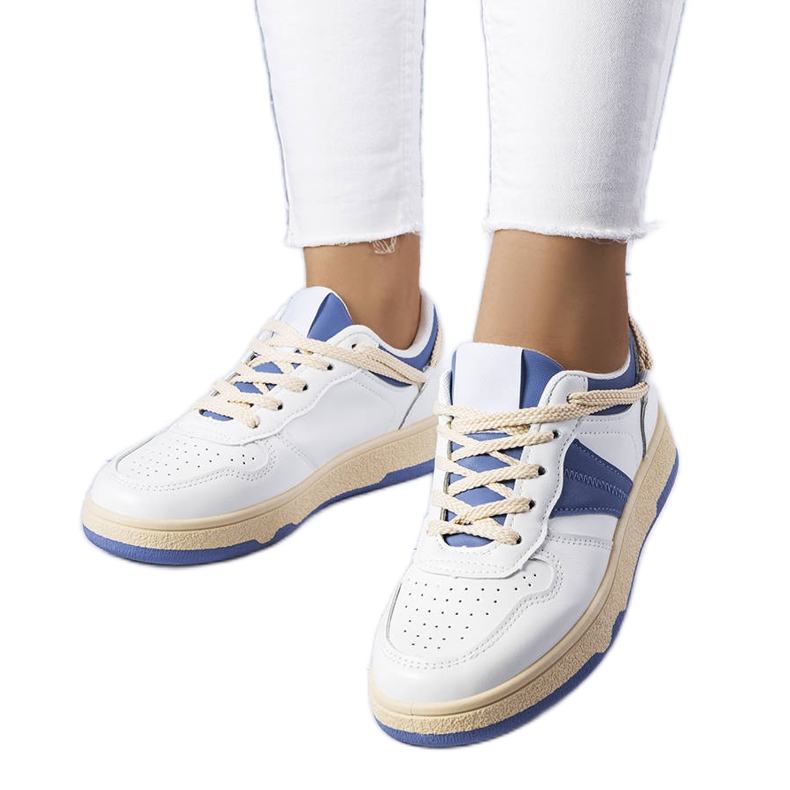 White and blue women's sneakers from Marcella