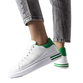 White sneakers with a green accent from Davisson White sneakers with a green accent from Davisson