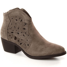 Openwork suede cowboy boots Jezzi W JEZ387A beige