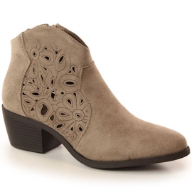 Openwork suede cowboy boots Jezzi W JEZ387B beige