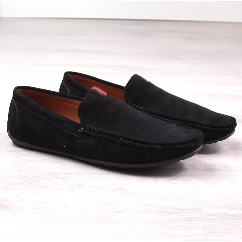 Moccasins men's suede slip-on shoes black McKeylor 2260