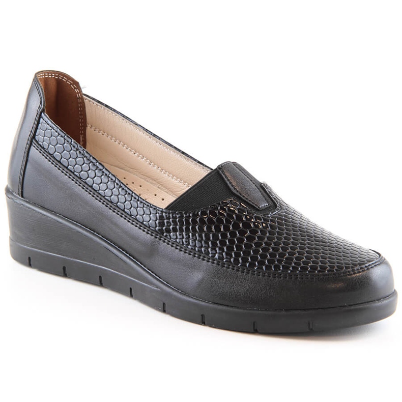 Women's black slip-on wedge shoes T.Sokolski W23-481