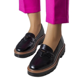 Jacquenett black lords with leather insole