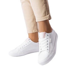 White sneakers with perforation Big Star HH274073