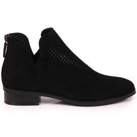 Vinceza black suede openwork spring boots Vinceza black suede openwork spring boots