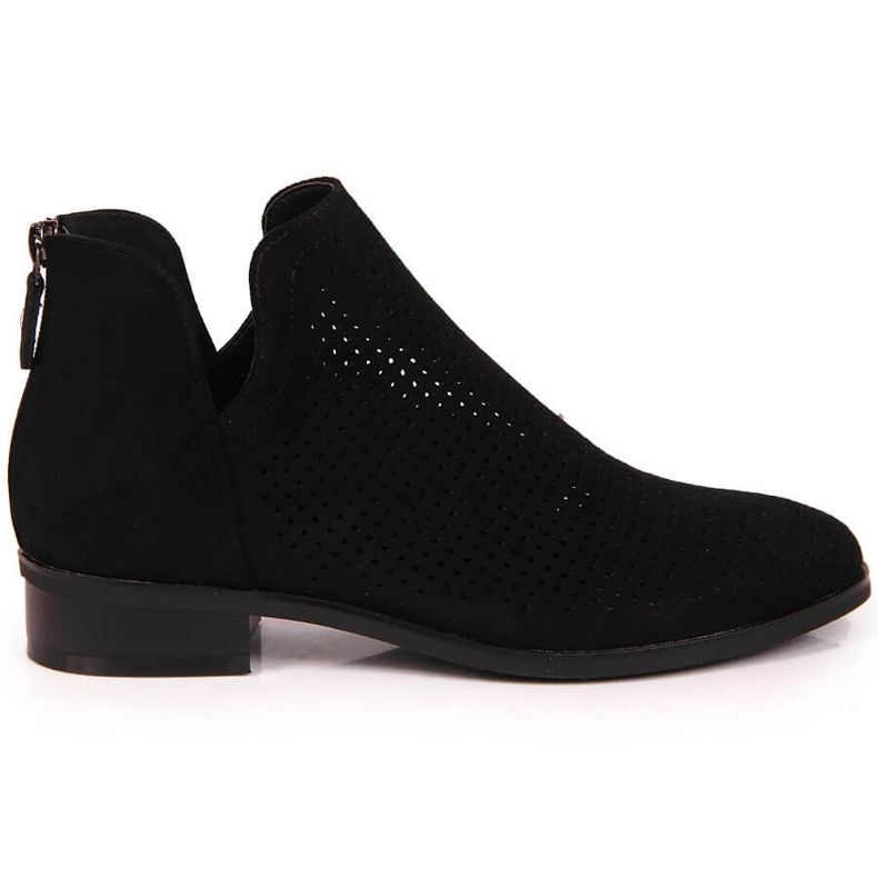 Vinceza black suede openwork spring boots