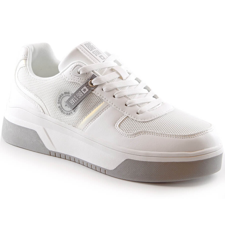 Women's sports shoes laced white Big Star LL274A024
