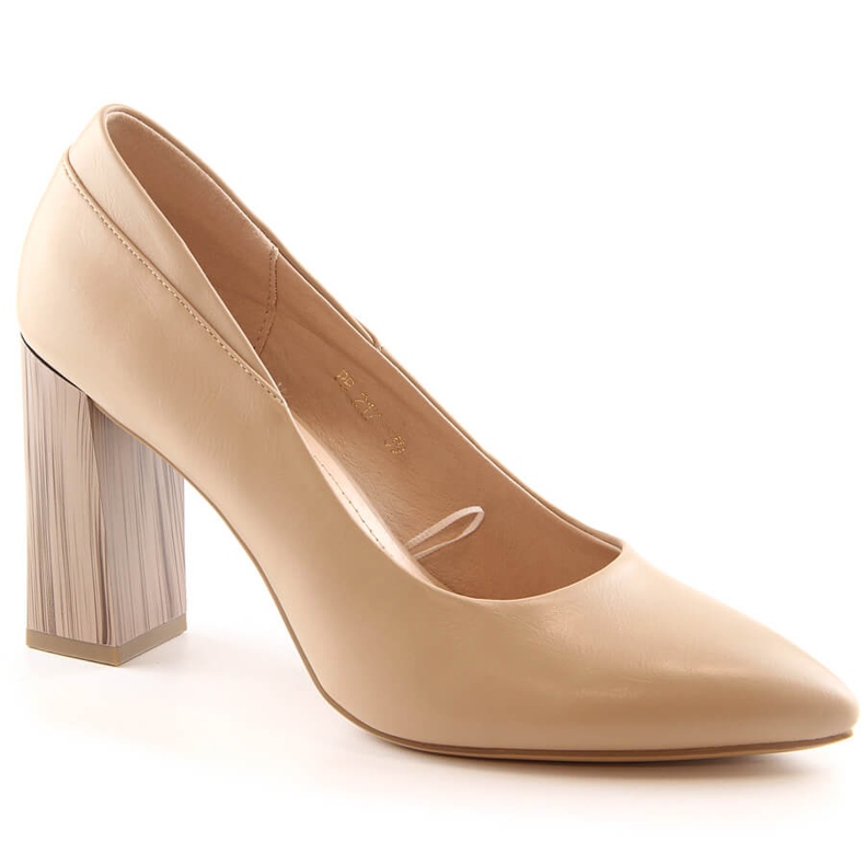 Women's beige pointed pumps from Sergio Leone PB217