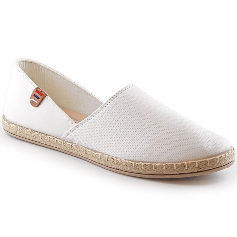 White women's slip-on espadrilles shoes Vinceza 34591