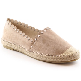 Women's slip-on espadrilles beige Vinceza 34595
