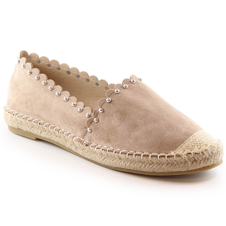 Women's slip-on espadrilles beige Vinceza 34595