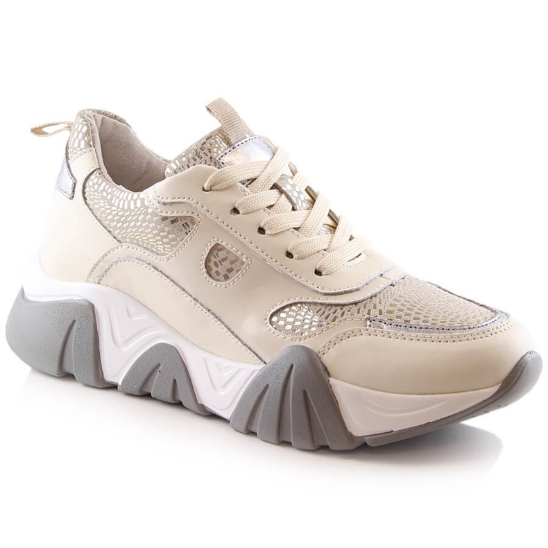 Women's leather sports shoes in beige Filippo DP4516