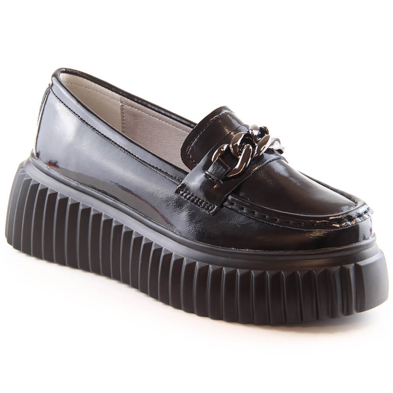 Filippo DP4450 black leather moccasins on the platform
