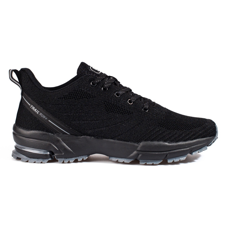 Black men's sports shoes with a thick sole from DK