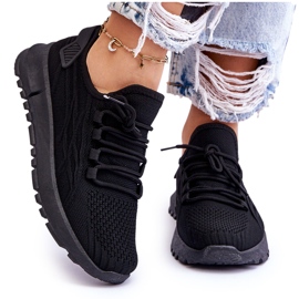 FB2 Women's Slip-On Sports Sneakers Black Rosett