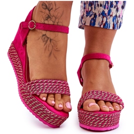 Classic Women's Wedge Sandals Fuchsia Malmo pink