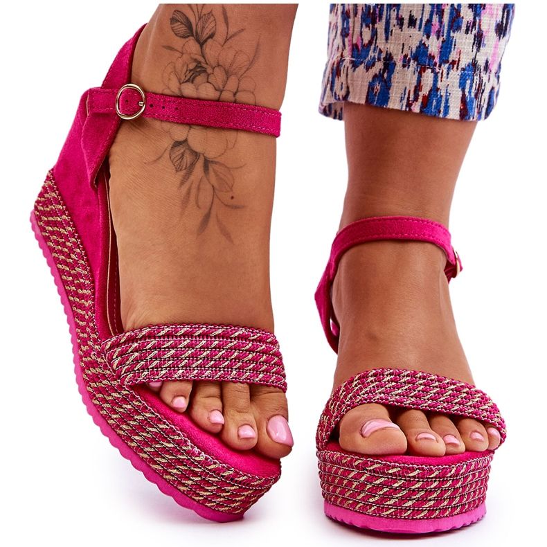Classic Women's Wedge Sandals Fuchsia Malmo pink