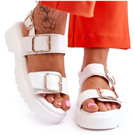 FB2 Leather Comfortable Sandals White Alayah FB2 Leather Comfortable Sandals White Alayah