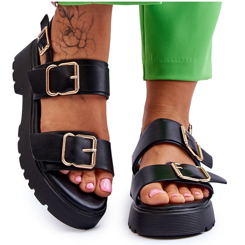 FB2 Leather Comfortable Sandals Black Alayah FB2 Leather Comfortable Sandals Black Alayah