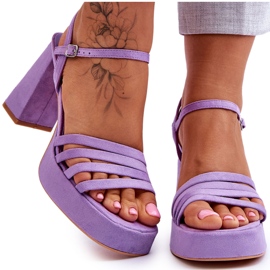 Women's Suede Platform Sandals Purple Verda