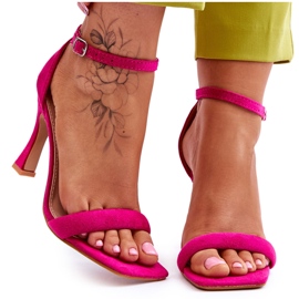 Suede Women's Fuchsia Rousses High Heel Sandals pink