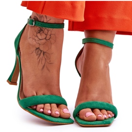 Suede Women's Green Rousses High Heel Sandals