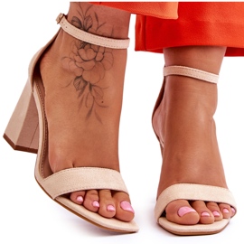 Women's Sandals On A Stable Heel Beige Lavissa brown Women's Sandals On A Stable Heel Beige Lavissa brown