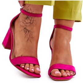 Women's Sandals On A Stable Heel Fuchsia Lavissa pink