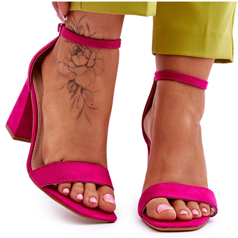 Women's Sandals On A Stable Heel Fuchsia Lavissa pink