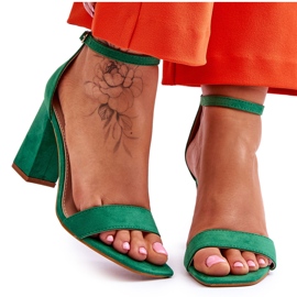 Women's Sandals On A Stable Heel Green Lavissa